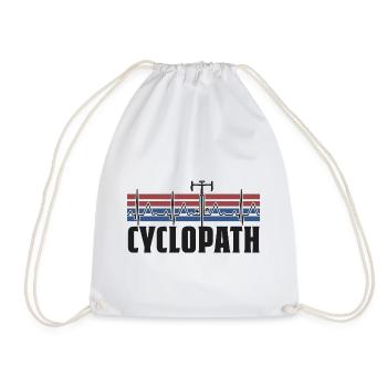 CYCLOPATH GRAVEL ROAD BIKE CYCLING SAYING BIKE - Drawstring Bag - white - Front