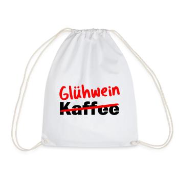 Mulled wine instead of coffee Christmas Christmas market - Drawstring Bag - white - Front