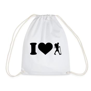 I love hiking - Drawstring Bag - white - Front