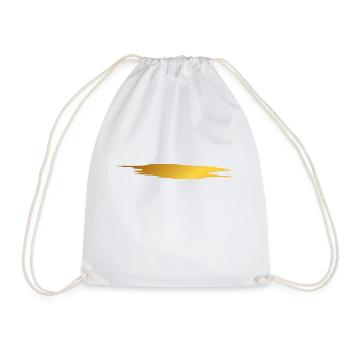 Paint blob splash paint painter gift gold stripes - Drawstring Bag - white - Front