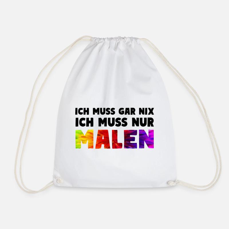 NUR MALEN Maler Kunst Spruch - Turnbeutel - Weiß