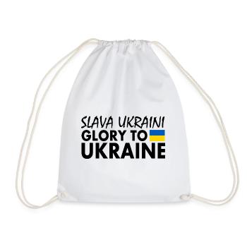 Slava ukraini - Drawstring Bag - white - Front