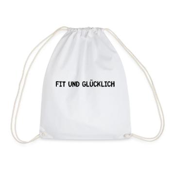Fit und Glücklich - Turnbeutel - Weiß - Vorne