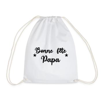 PAPA. FÊTE DES PÈRES. BONNE FÊTE PAPA. BONNE FÊTE - Sac de sport léger - blanc - Devant