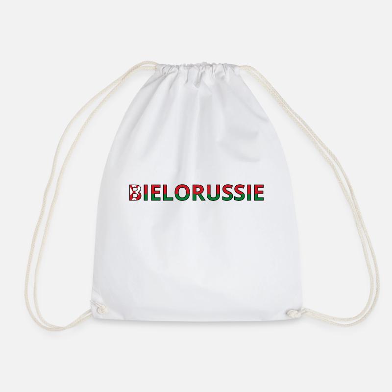 Flag of Belarus - Drawstring Bag - white