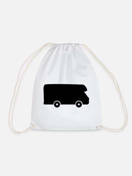 Wohnmobil Urlaub Aufkleber Sticker Camper Reise - Turnbeutel - Weiß