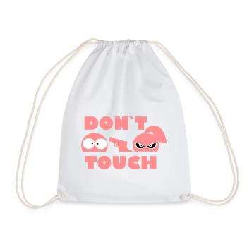 don't touch me - girl - add my text - Drawstring Bag - white - Front