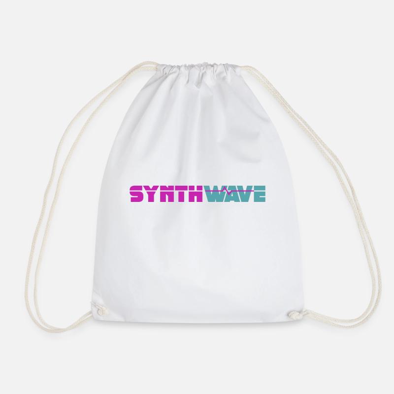 Synthwave - Drawstring Bag - white