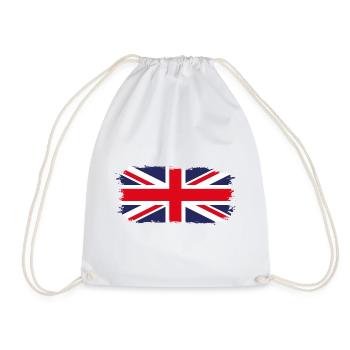 United Kingdom flag - Drawstring Bag - white - Front