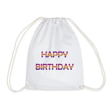JOYEUX ANNIVERSAIRE. HAPPY BIRTHDAY. ANNIVERSAIRE. - Sac de sport léger - blanc - Devant