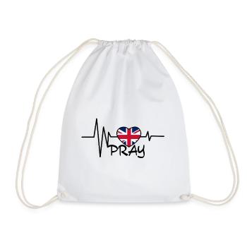 Angleterre Heartbeat drapeau coeur - Sac de sport léger - blanc - Devant