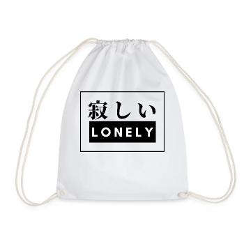 Lonely - Japanese - English - Feeling - Language - Drawstring Bag - white - Front