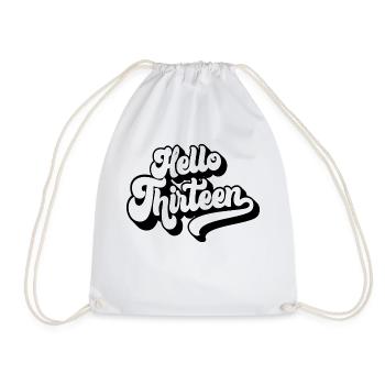 Hello Thirteen - Cute 13th Birthday 13 Years Old - Drawstring Bag - white - Front