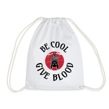 Be cool, give Blood! Fledermaus - Turnbeutel - Weiß - Vorne