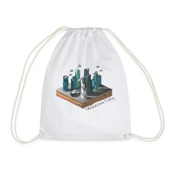 Geometric low poly - Drawstring Bag - white - Front