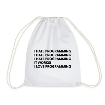 I love programming - Turnbeutel - Weiß - Vorne