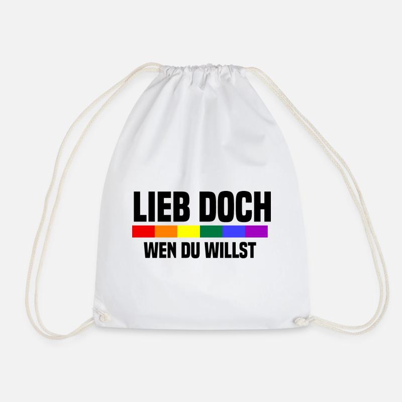 Lieb Doch Wen Du Willst - LGBTQ Spruch - Turnbeutel - Weiß