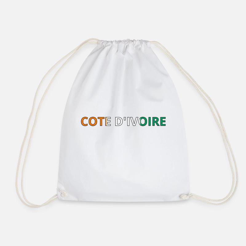 Flag of Côte d'Ivoire - Drawstring Bag - white
