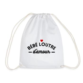 bébé loutre d'amour coeur - Sac de sport léger - blanc - Devant