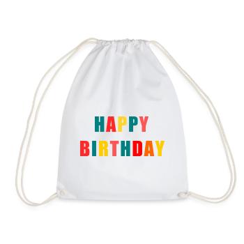 ALLES GUTE ZUM GEBURTSTAG. ALLES GUTE ZUM GEBURTSTAG. JAHRESTAG. - Turnbeutel - Weiß - Vorne