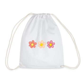 Flowers - Drawstring Bag - white - Front