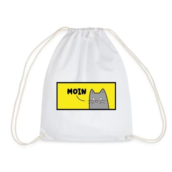 Moin Katze für Katzenfans die Moin sagen wollen - Turnbeutel - Weiß - Vorne