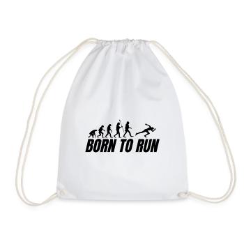 Evolution Born to Run Laufen Rennen Sprinten Sport - Turnbeutel - Weiß - Vorne