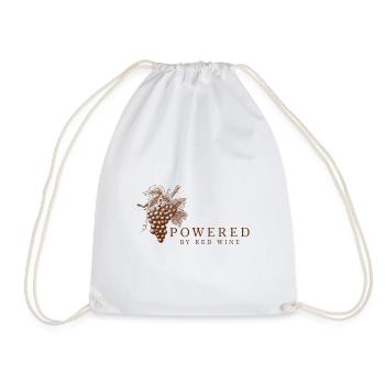Powered by Red Wine Wein Liebhaber Trinkspruch - Turnbeutel - Weiß - Vorne