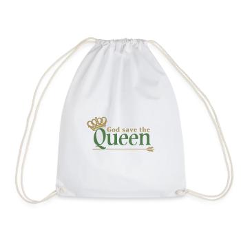 God save the Queen Majesty Queen Elizabeth II - Drawstring Bag - white - Front