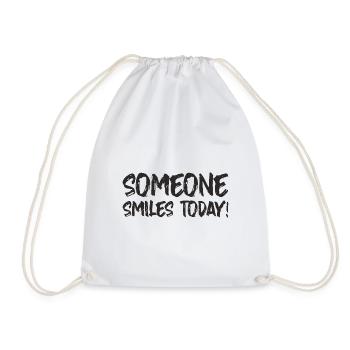 SOMEONE SMILES TODAY - Drawstring Bag - white - Front