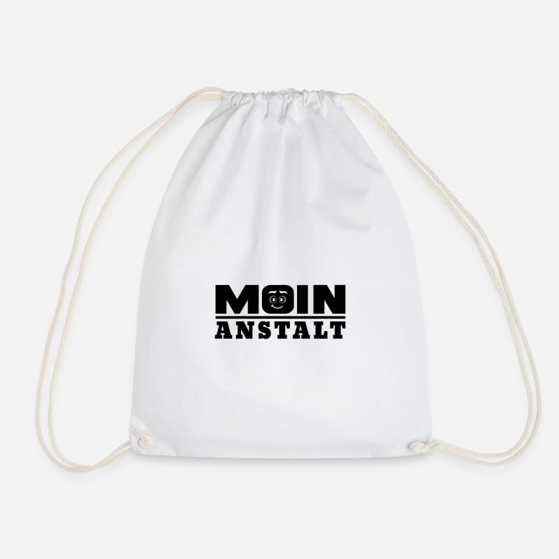 Moin Anstalt Lustiges Geschenk - Turnbeutel - Weiß
