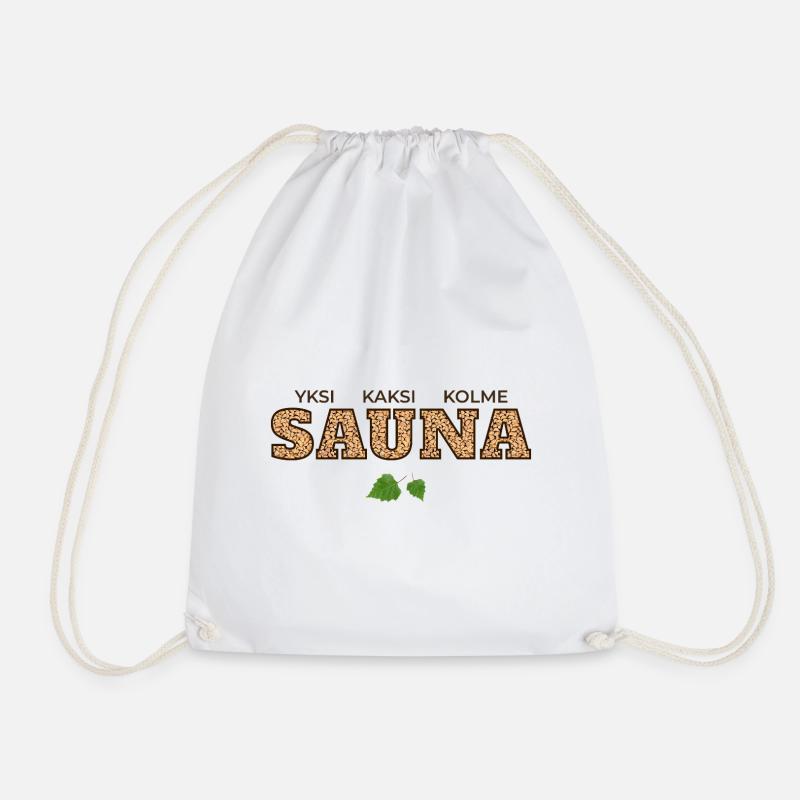 One Two Three Sauna - Drawstring Bag - white