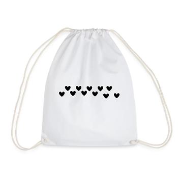 Heart Heart - Drawstring Bag - white - Front