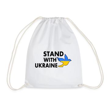 stand with ukraine - Drawstring Bag - white - Front