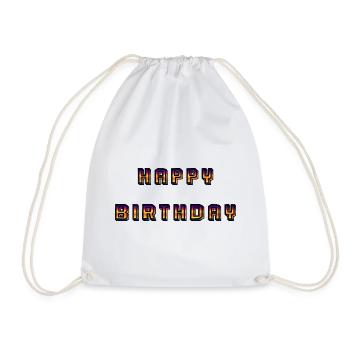 JOYEUX ANNIVERSAIRE. HAPPY BIRTHDAY. ANNIVERSAIRE. - Sac de sport léger - blanc - Devant