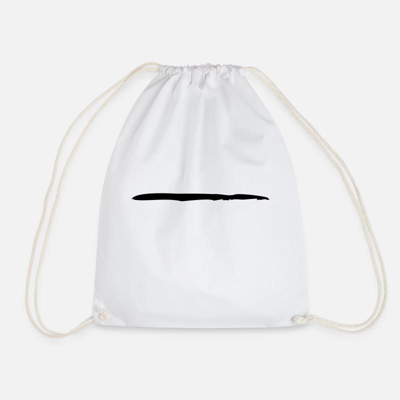 Cool brushstroke graffiti line - Drawstring Bag - white