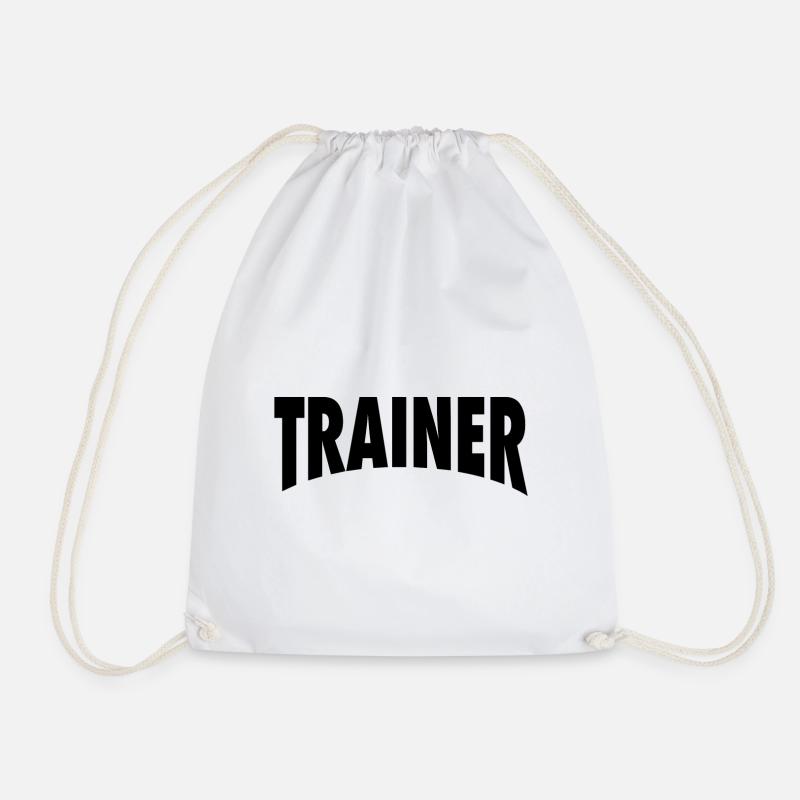 TRAINER gebogen schwarz - Turnbeutel - Weiß