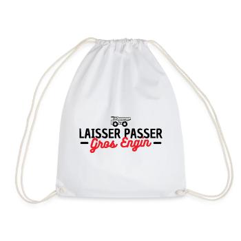 Laisser passer gros engin. camion chantier - Sac de sport léger - blanc - Devant