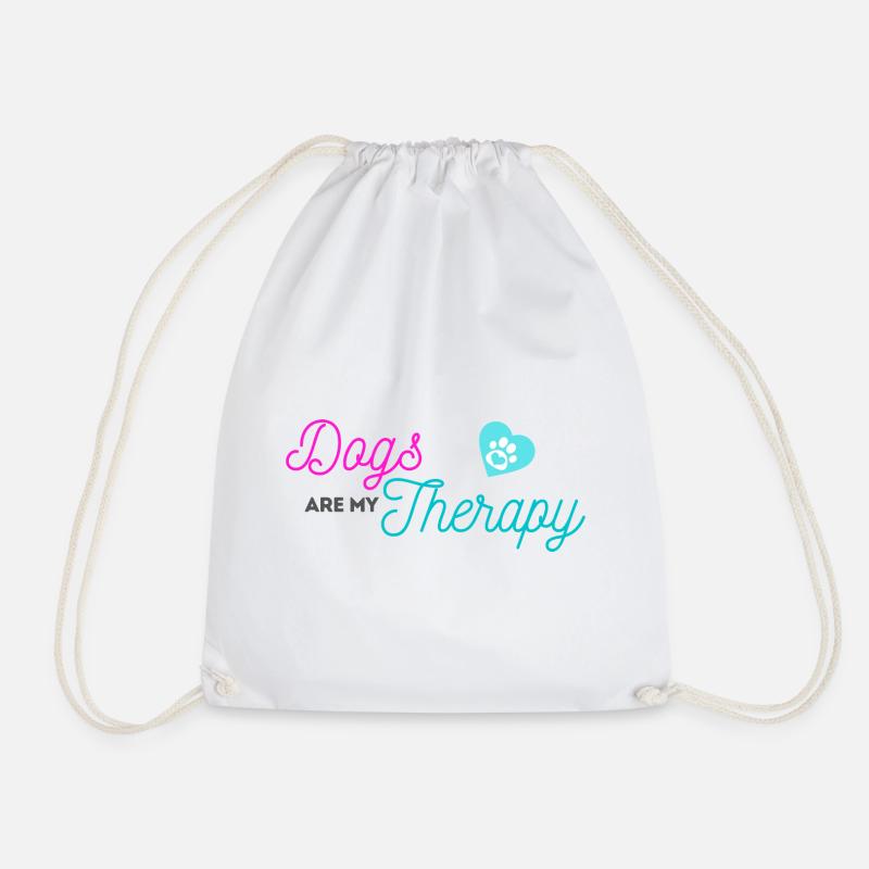 Hunde sind meine Therapie - Turnbeutel - Weiß