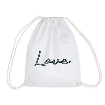 I LOVE YOU. SAINT VALENTINE. bachelorette party. LOVE. I LOVE YOU. - Drawstring Bag - white - Front
