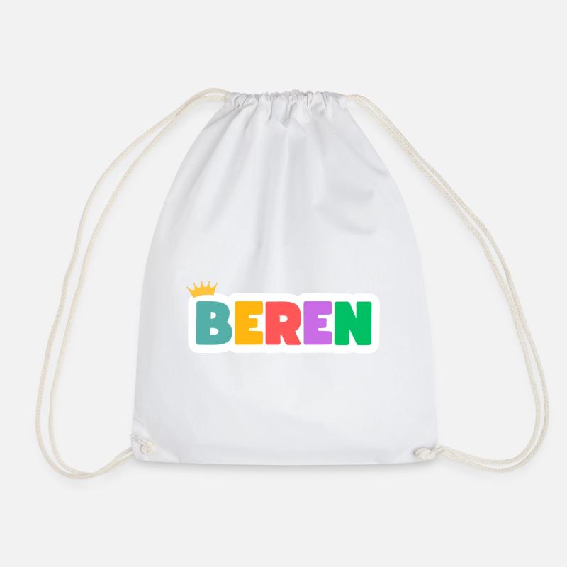 Beren! Customizable - Drawstring Bag - white