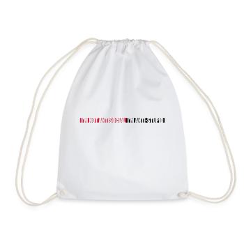 not antisocial anti stupid - Drawstring Bag - white - Front