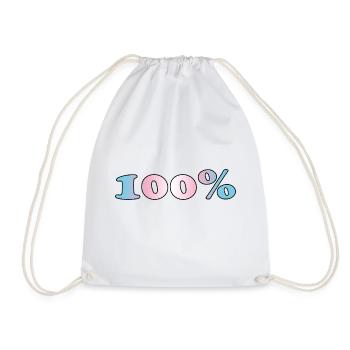 100 Prozent trans - Turnbeutel - Weiß - Vorne