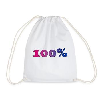 100 Prozent bi - Turnbeutel - Weiß - Vorne