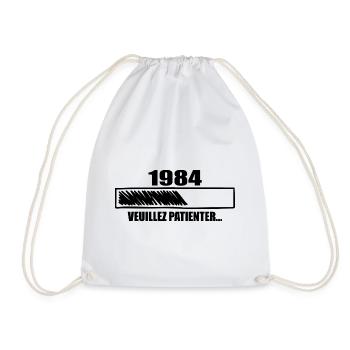 1984 Cadeau Anniversaire 1984 - Veuillez Patienter - Sac de sport léger - blanc - Devant