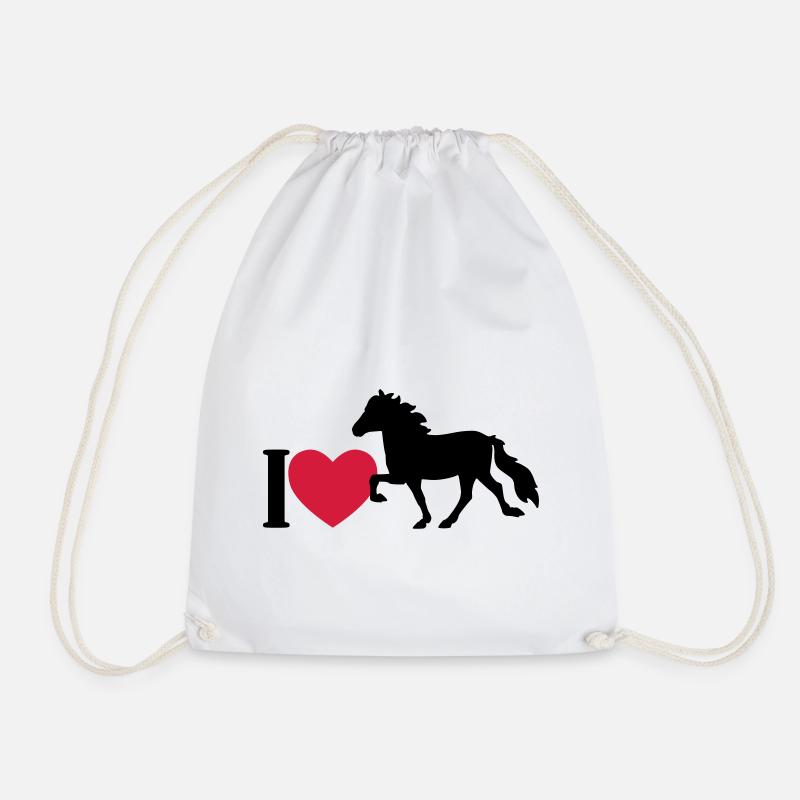 I Love Icelanders - Drawstring Bag - white