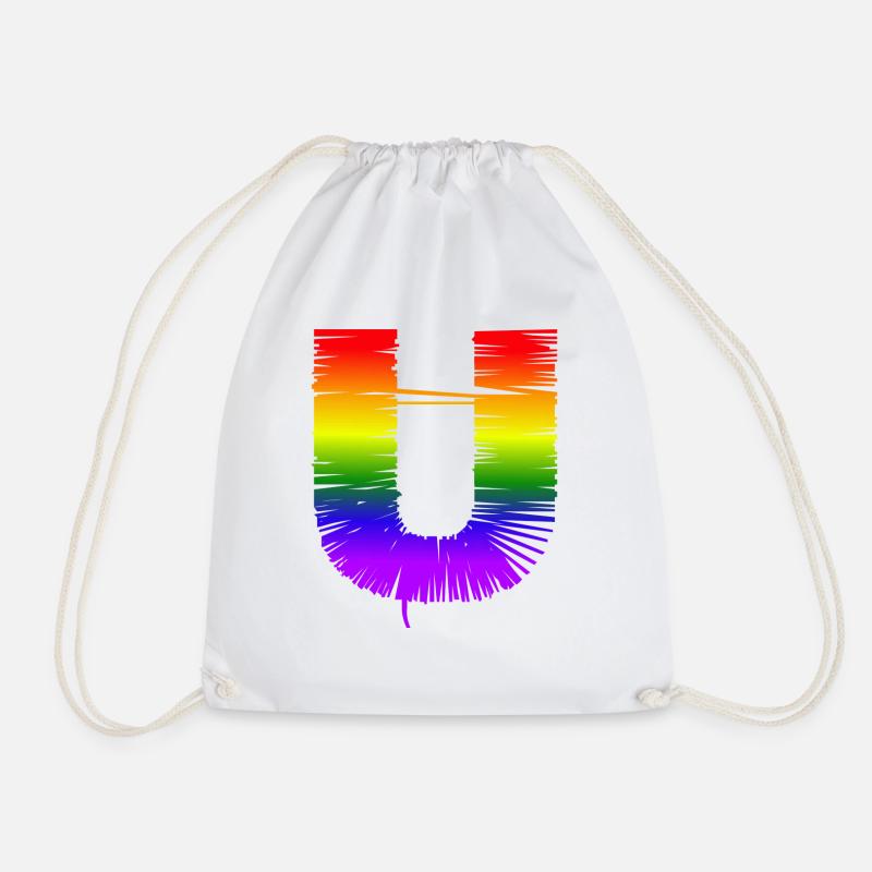 Regenbogen U - Turnbeutel - Weiß