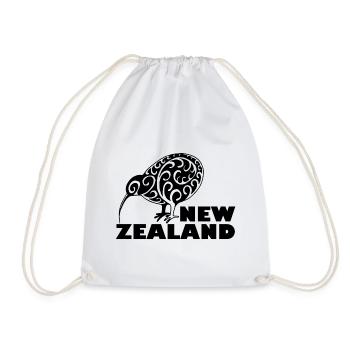 New Zealand kiwi lettrage Nouvelle-Zélande, noir - Sac de sport léger - blanc - Devant