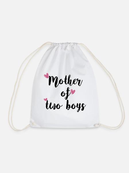 Stolze Mama zweier Söhne T-Shirt - Turnbeutel - Weiß