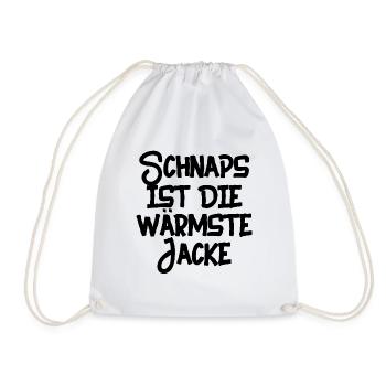 schnaps ist die wärmste jacke - Turnbeutel - Weiß - Vorne